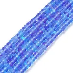 Frosted Transparent Glass Beads Strands