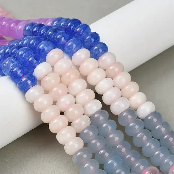 Gradient Color Natural White Jade Beads Strands