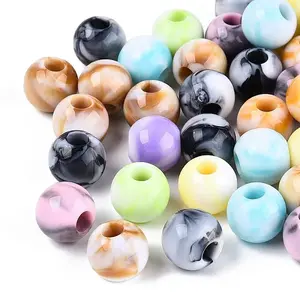 Two Tone Opaque Acrylic European Beads
