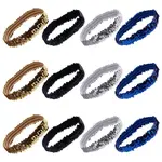 12Pcs 4 Colors Yarn & Rubber Elastic Headbands