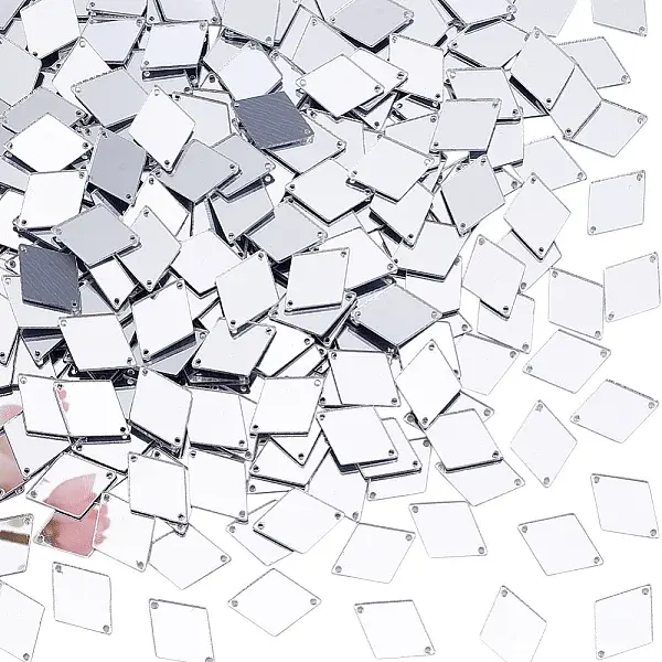 300Pcs Rhombus Acrylic Mirror Sew on Rhinestone