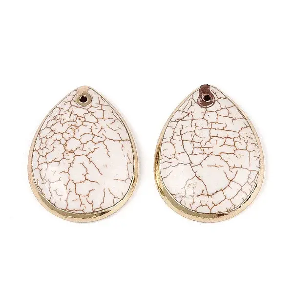 Dyed Synthetic Turquoise Teardrop Pendants