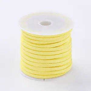 3x1.5mm Yellow Flat Faux Suede Cord