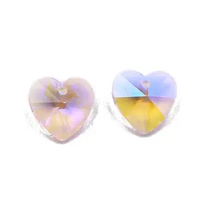 Pointed Back Electroplate Faceted Glass Pendants