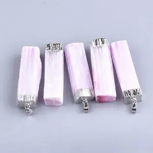 Electroplate Natural Selenite Big Pendants