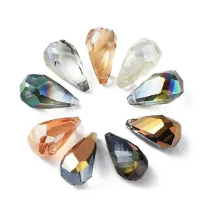 Electroplate Teardrop Glass Beads