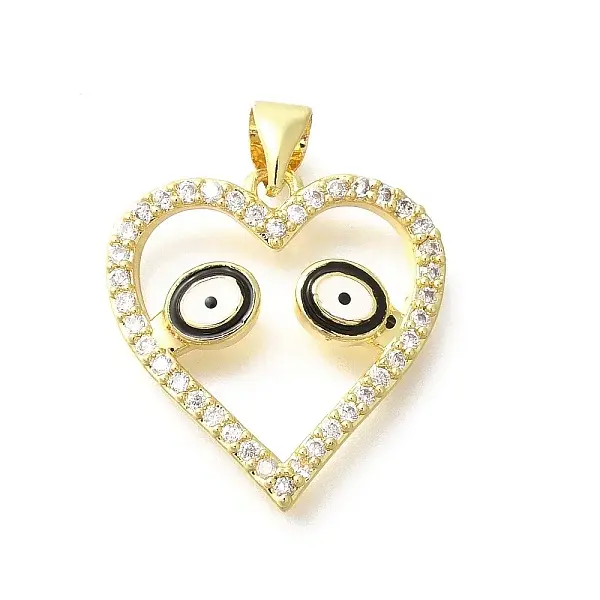 Brass Micro Pave Clear Cubic Zirconia Enamel Pendants