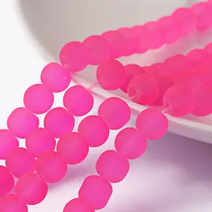 Baking Painted Transparent Glass Bead Strands