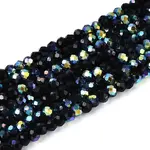 AB Color Plated Glass Rondelle Beads Strands