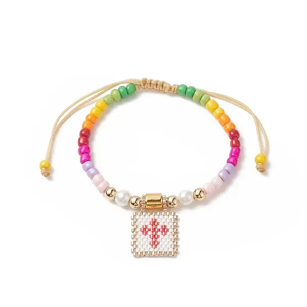 Glass Seed Braided Bead Bracelet