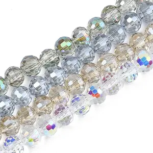 Electroplate Transparent Glass Beads Strands
