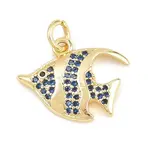 Brass Micro Pave Cubic Zirconia Pendants