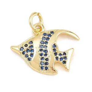 Brass Micro Pave Cubic Zirconia Pendants