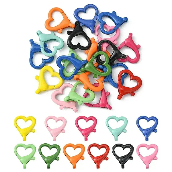 20Pcs Spray Painted Alloy Lobster Claw Clasps
