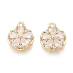 Brass Micro Pave Clear Cubic Zirconia Pendants