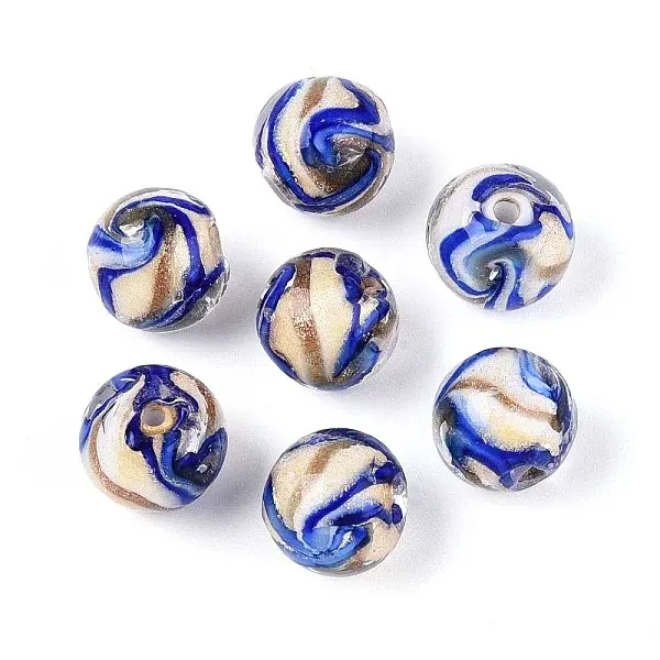 Handmade Gold Sand Lampwork Beads
