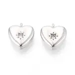 Brass Micro Pave Clear Cubic Zirconia Charms