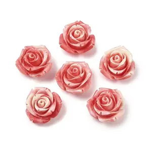 Synthetic Coral Dyed Carved Beads