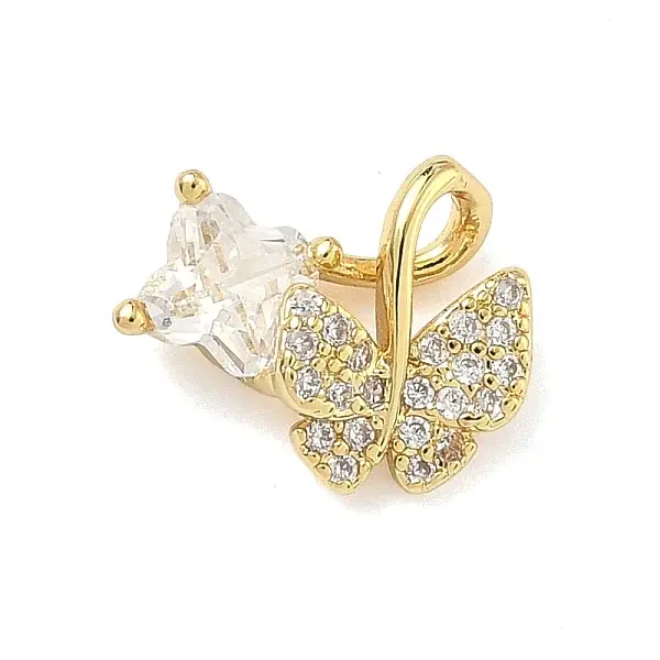 Brass Micro Pave Cubic Zirconia Pendants