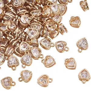 100Pcs Heart Alloy Charms