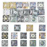 20Pcs Printed Glass Flat Back Cabochons