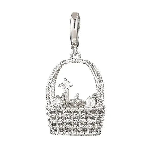 Brass Micro Pave Cubic Zirconia Peg Bails