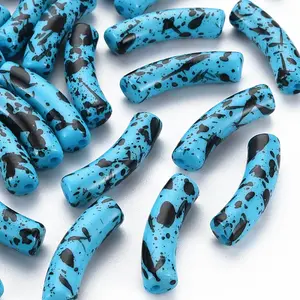 Opaque Spray Painted Acrylic Beads