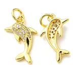 Rack Plating Brass Micro Pave Clear Cubic Zirconia Pendants