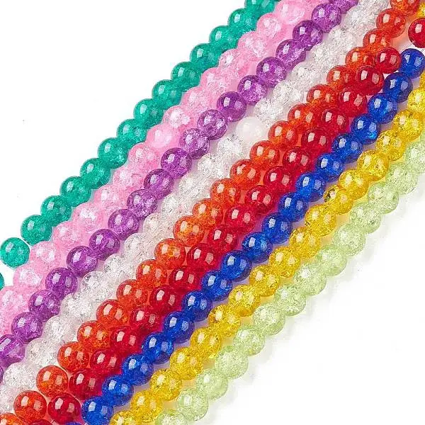 Crackle Glass Beads Strands
