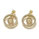 Brass Micro Pave Clear Cubic Zirconia Pendants