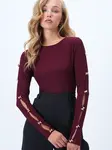 Trend Alaçatı Stili Tričko  burgundská