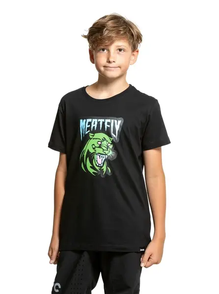 Meatfly dětské tričko Panther Black | Černá | Velikost 158 | 100% bavlna