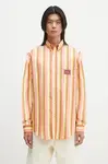Bavlněná košile Drôle de Monsieur La Chemise Rayee oranžová barva, regular, s límečkem button-down, G-SH208-CO117-CR