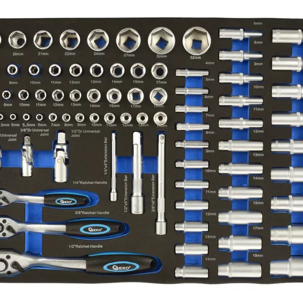 GEKO Modul - ráčnová sada 1/4", 3/8" a 1/2", 80 ks