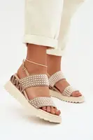 S. BARSKI semišové sandále s ozdobami