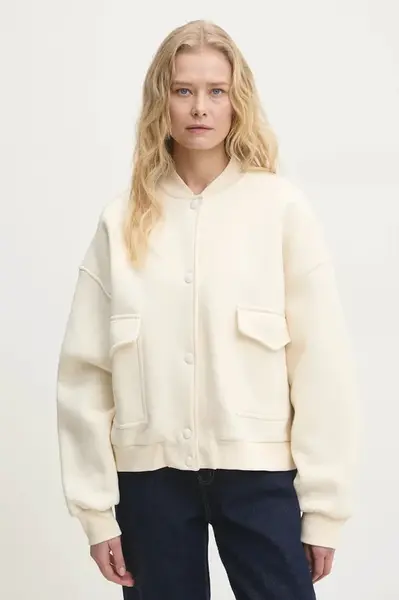 Mikina Answear.LAB dámská, béžová barva, hladká