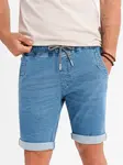 Ombre Men's denim shorts with rolled up leg - light blue