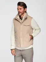 Ombre Men's peach effect quilted vest - beige