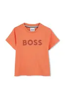 Bavlněné dětské tričko BOSS oranžová barva, s potiskem, J52105