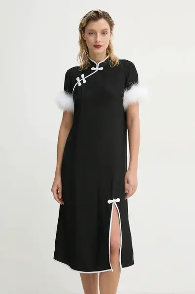 Šaty The Sleeper černá barva, midi, DRDR03P002F