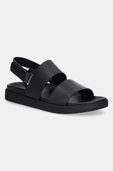 Kožené sandály Calvin Klein FLAT ADJ SANDAL EYELET