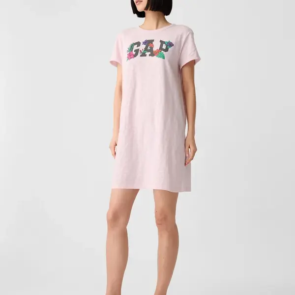 Ružové dámske tričkové šaty GAP