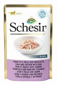 Schesir Cat Kapsa Adult Tuňák/kuře/šunka 50g