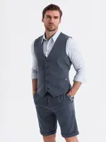 Ombre Men's elegant set suit vest + shorts