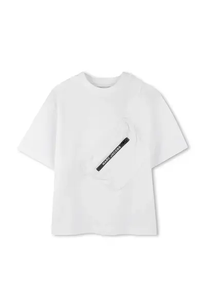 Dětské bavlněné tričko Marc Jacobs bílá barva, W60449