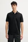 Bavlněné polo tričko Armani Exchange černá barva, s potiskem, XM000466 AF10337