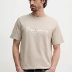 Bavlněné tričko Pepe Jeans DUMAS TEE béžová barva, s potiskem, PM509769