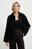 Bunda Answear.LAB černá barva, přechodná