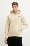 Mikina The North Face Raglan Redbox pánská, béžová barva, s kapucí, s potiskem, NF0A89F9B2O1