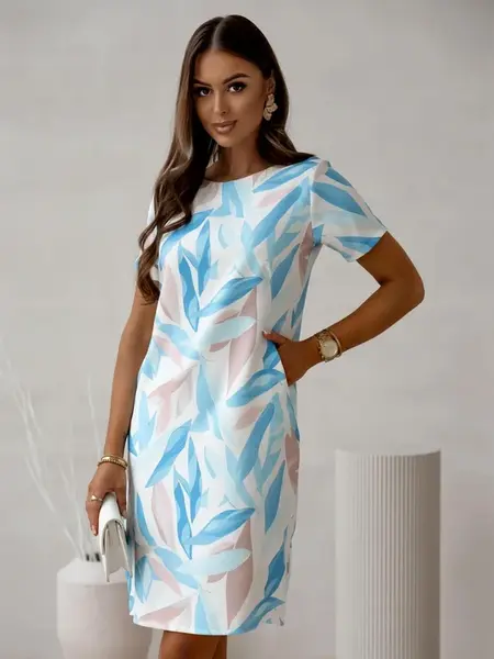 Resti Simple knee-length women's dress with short sleeves in various stripes